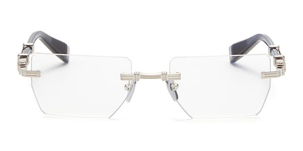 BALMAIN BPX-150-C PIERRE Unisex Optical Frame Brushed Silver with Blue Swirl