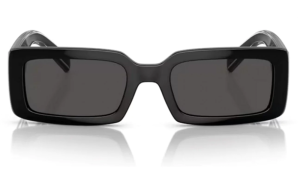 DOLCE&GABBANA DG6187 501/87 Unisex Sunglasses Molded Black Crystal Clear Temples.