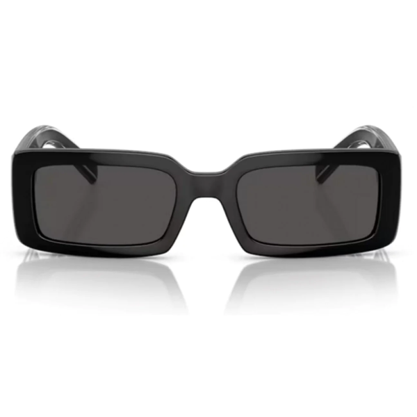 DOLCE&GABBANA DG6187 501/87 Unisex Sunglasses Molded Black Crystal Clear Temples.