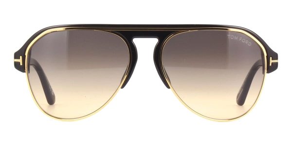TOM FORD TF929 01B Men Sunglasses Shiny Black with Gold