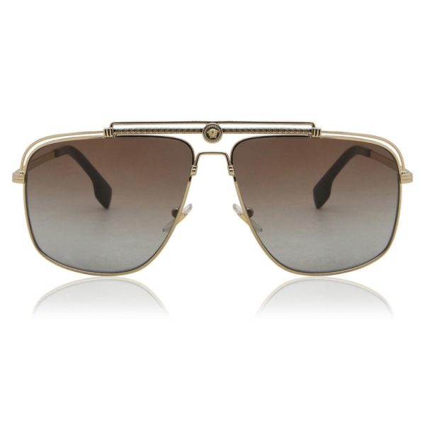 VERSACE VE 2242 1002/89 2N Aviator Men Sunglasses GOLD