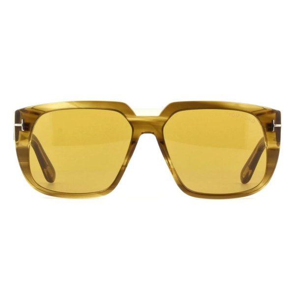 TOM FORD FT 1025 55E Men Sunglasses Shiny Striped Brown