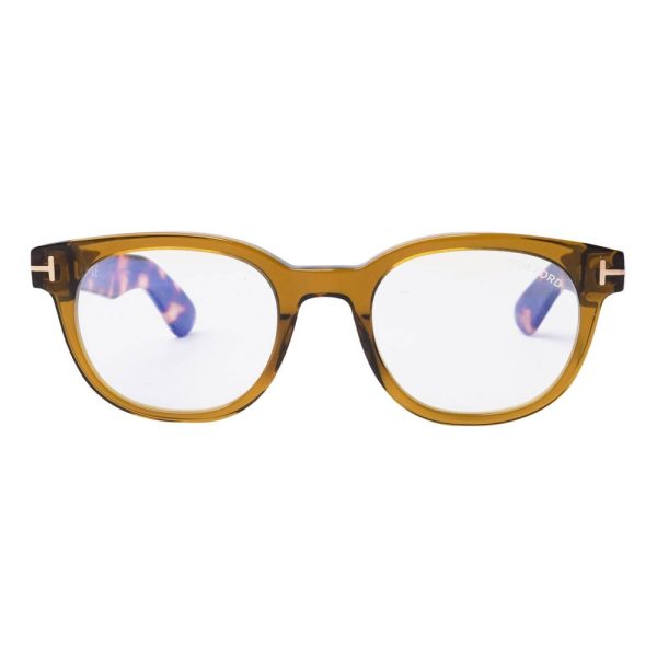 TOM FORD TF 5807-B 096 Unisex Optical Frame Transparent olive brown