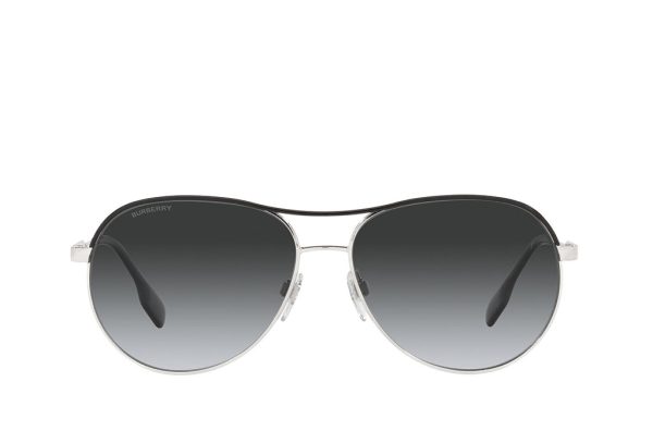 BURBERRY B 3122 1005/T3 Women Sunglasses Silver Black