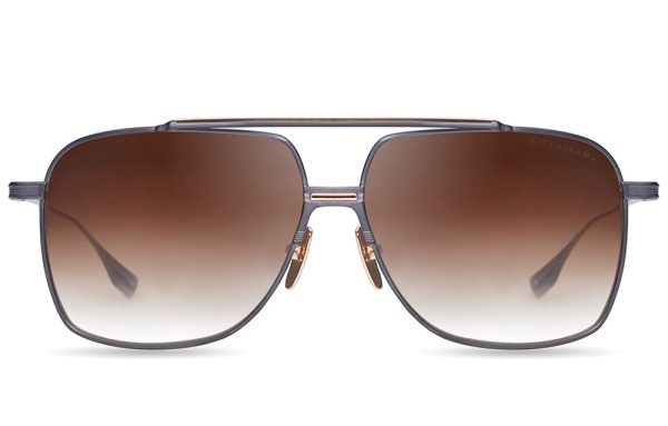 DITA DTS100-A-03 Unisex Sunglasses Black Iron White Gold