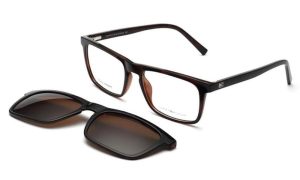 TOMMY HILFIGER TH 1079 C3 C/O Men Optical with Clip-On Sunglass BROWN