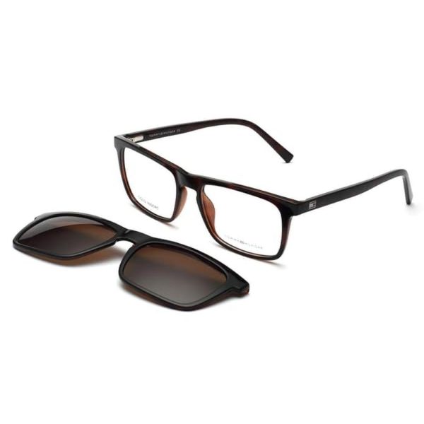 TOMMY HILFIGER TH 1079 C3 C/O Men Optical with Clip-On Sunglass BROWN