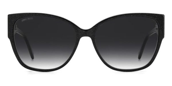 JIMMY CHOO SHAY/S DXF9O Women Sunglasses Black Glitter