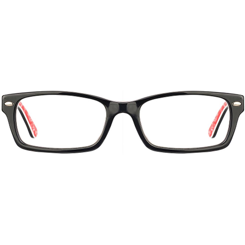Ray Ban RB 5206 2479 Unisex Optical Frame Polished Black On Red mittaloptics
