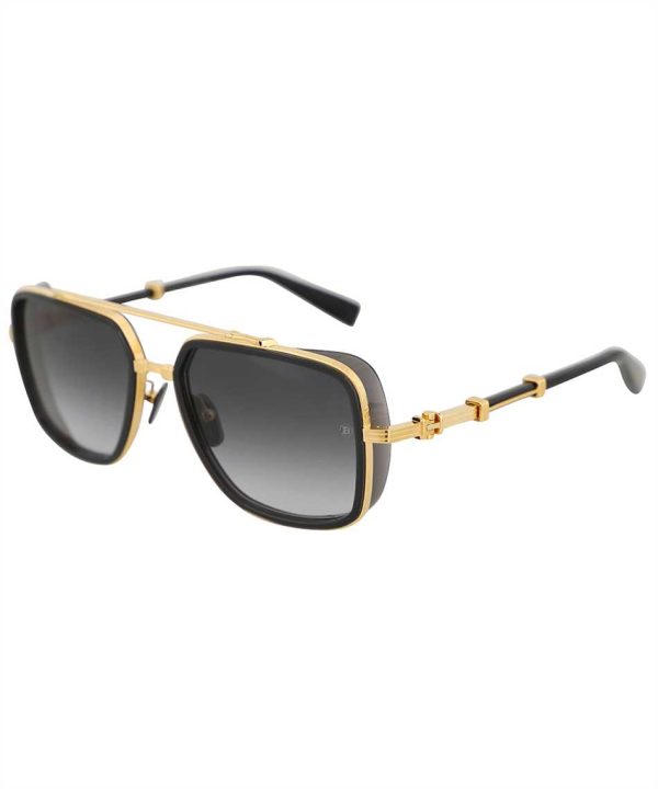 BALMAIN BPS-108A-58 Unisex Sunglasses GOLD, Gray - Image 2