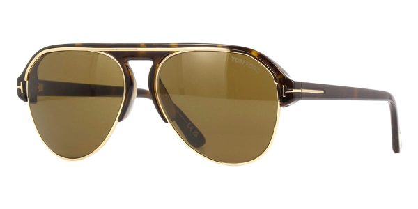 TOM FORD TF 929 52J Men Sunglasses Shiny Dark Havana and Gold - Image 2