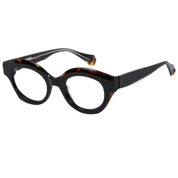 GIGISTUDIOS 6729/1 MARGARET Unisex Optical Frame Shiny Black Torotoise Lamination - Image 2