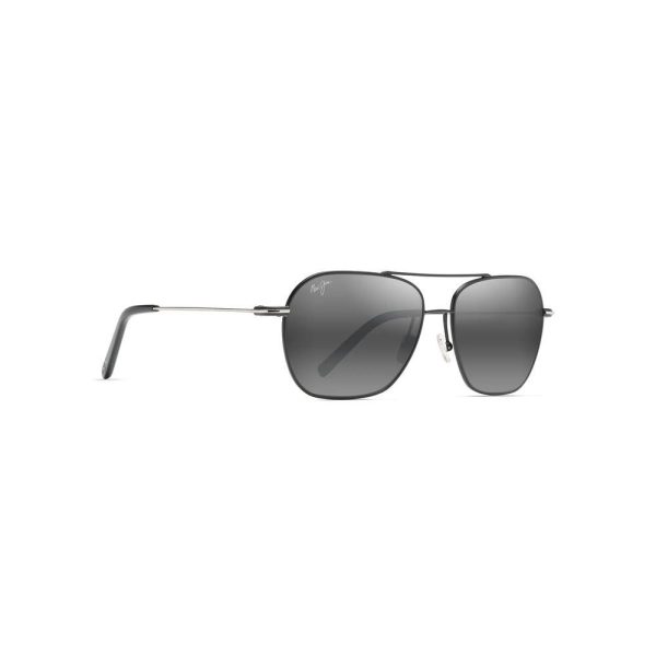 MAUI JIM MJ 877-02 Men Sunglasses Black with Silver stripe - Image 2