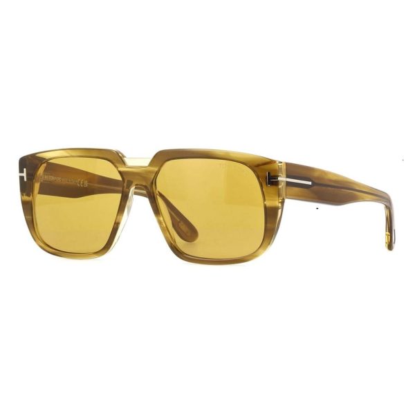 TOM FORD FT 1025 55E Men Sunglasses Shiny Striped Brown - Image 2