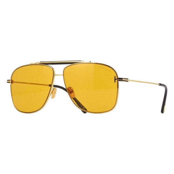 TOM FORD FT 1017 30E Men Sunglasses Shiny Gold with Black - Image 2