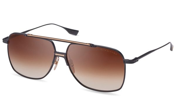 DITA DTS100-A-03 Unisex Sunglasses Black Iron White Gold - Image 2