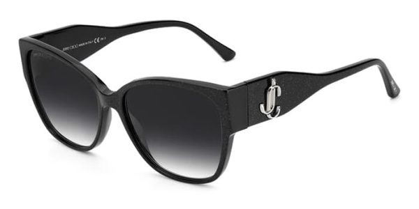 JIMMY CHOO SHAY/S DXF9O Women Sunglasses Black Glitter - Image 2