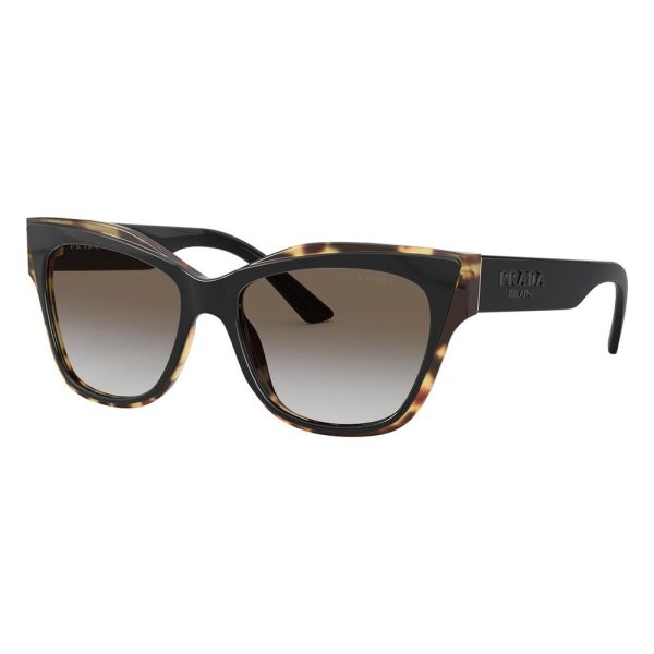PRADA SPR 23X 389-0A7 Women Sunglasses Black and Havana Media - Image 2