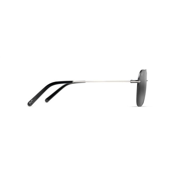 MAUI JIM MJ 877-02 Men Sunglasses Black with Silver stripe - Image 3