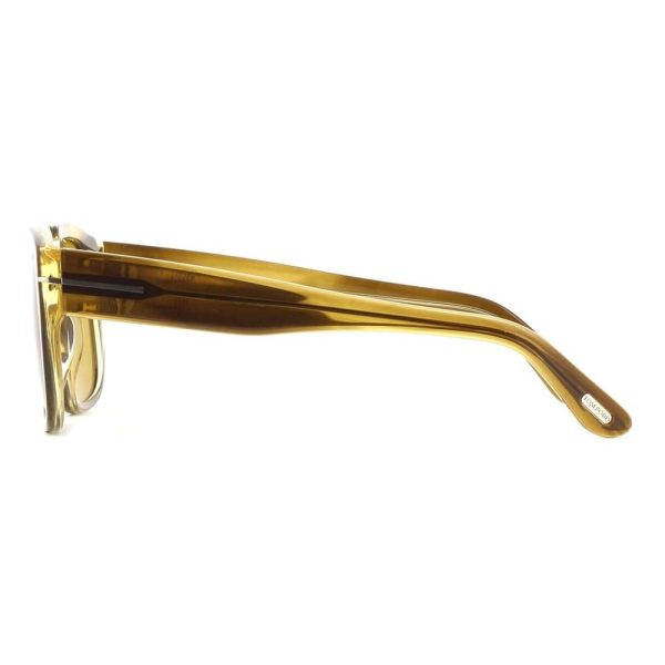 TOM FORD FT 1025 55E Men Sunglasses Shiny Striped Brown - Image 3