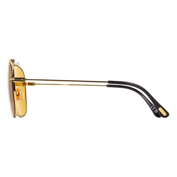 TOM FORD FT 1017 30E Men Sunglasses Shiny Gold with Black - Image 3