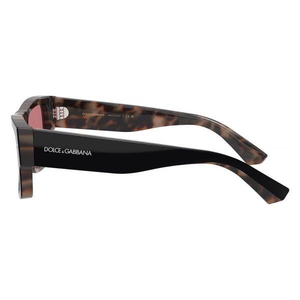 DOLCE&GABBANA DG 4451 3417/7N Men Sunglasses Black On Red Havana - Image 3