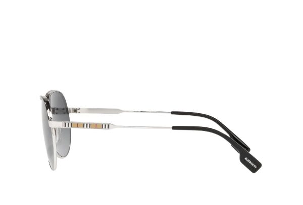 BURBERRY B 3122 1005/T3 Women Sunglasses Silver Black - Image 3