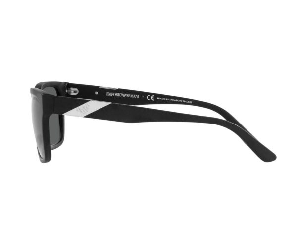 EMPORIO ARMANI EA 4177 5898/87 Unisex Sunglasses Matte Black - Image 3