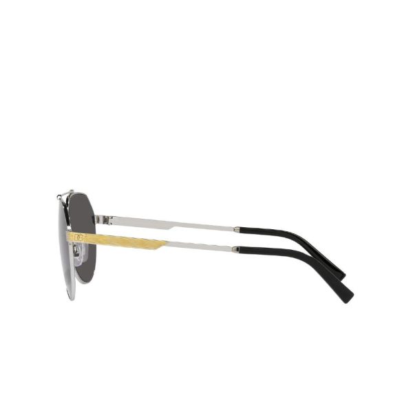 DOLCE&GABBANA DG 2288 1313/87 Unisex Sunglasses Silver Gold - Image 3