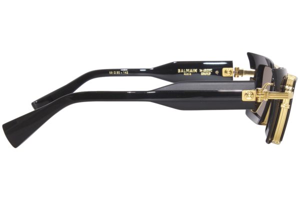 BALMAIN BPS-130A-52 Unisex Sunglasses Black/Gold - Image 3