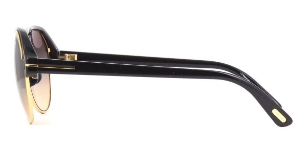 TOM FORD TF929 01B Men Sunglasses Shiny Black with Gold - Image 3