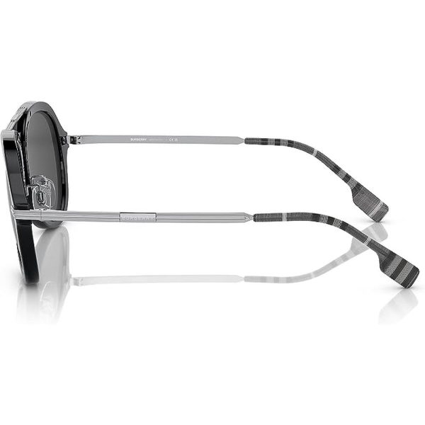 BURBERRY B 4377 3001/87 Unisex Sunglasses BLACK - Image 3