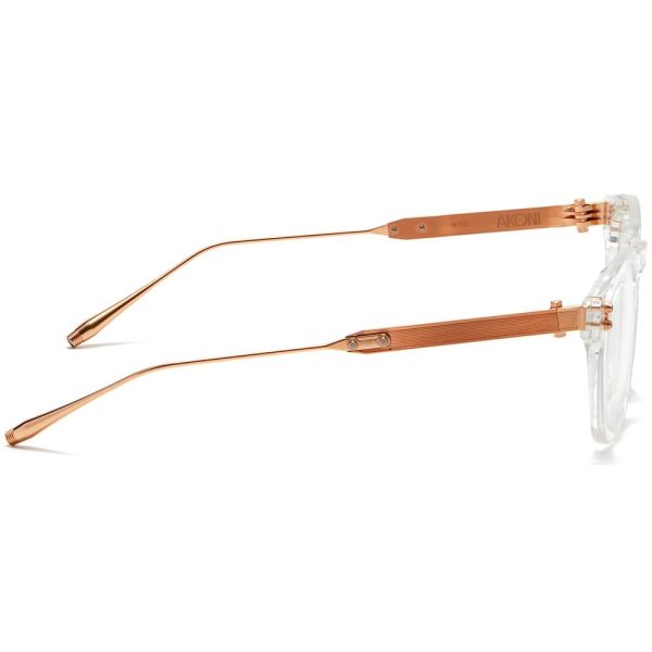 AKONI AKX-418B 48 Unisex Optical Glasses White- Gold - Image 3