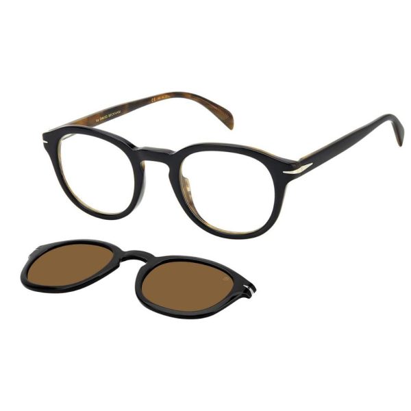 DAVID BECKHAM DB 1080/CS 05K99 Men Optical with Clip-On Sunglass Black - Image 2