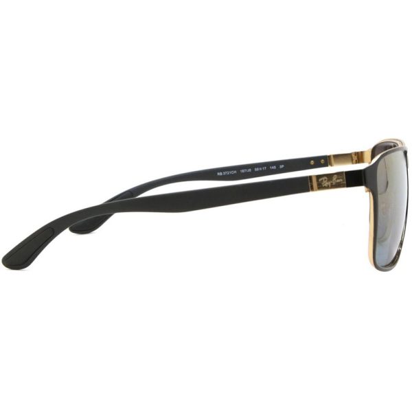 RAYBAN RB 3721 CH 187/J0 Unisex Sunglass Black on Gold - Image 3