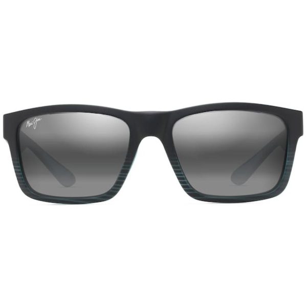 MAUI JIM MJ 897-02 Unisex Sunglass Black with Teal stripes