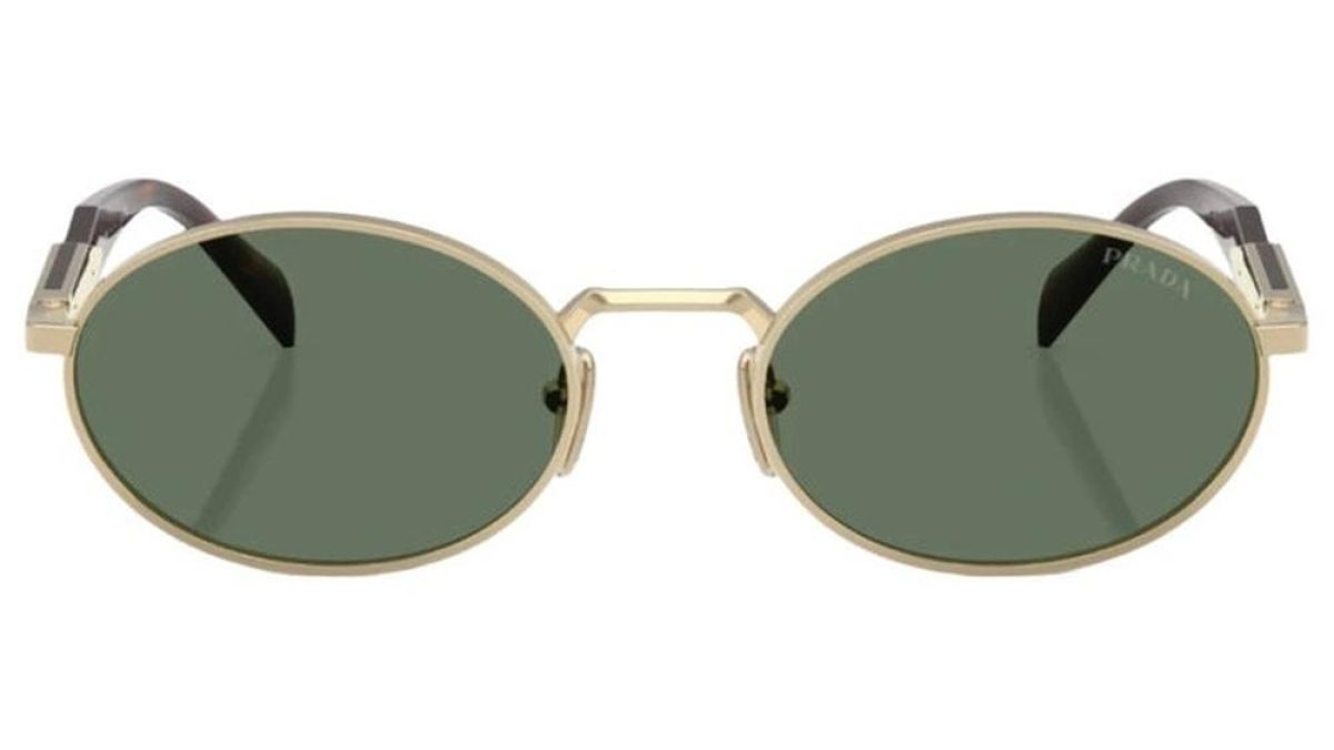 Prada PR 59YS L (57 - 18) with Brown lenses and Gold frame