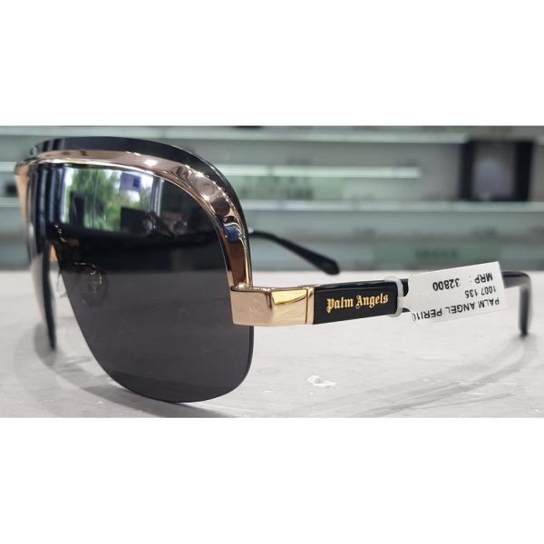 PALM ANGEL PERI10I 1007 135 - Metal Supra Palm Angels Black gold Aviator - Image 2