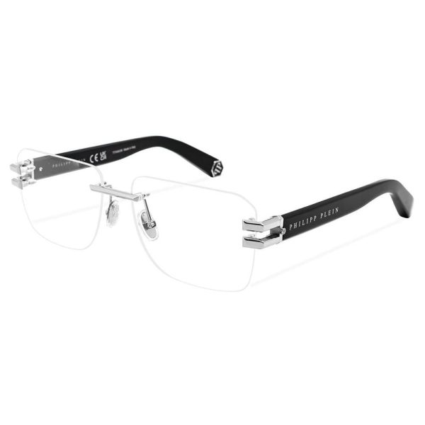 PHILIPP PLEIN PP086M 579 59 - 3 pcs PHILIPP PLEIN Silver black Square - Image 2
