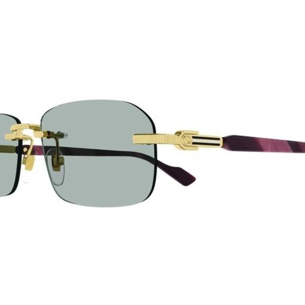 GUCCI GG1221S 003 56 - 3 pcs Gucci Gold brown Square - Image 2