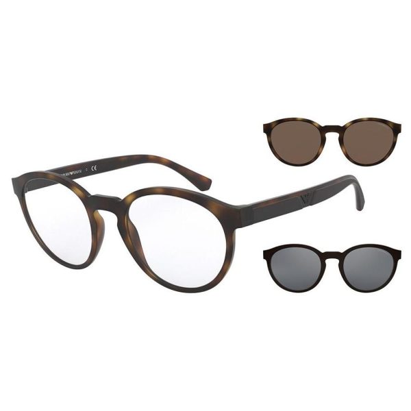 EMPORIO ARMANI EA4152 58021W 52 - Sheet full EMPORIO ARMANI Havana Round Clip Ons - Image 3