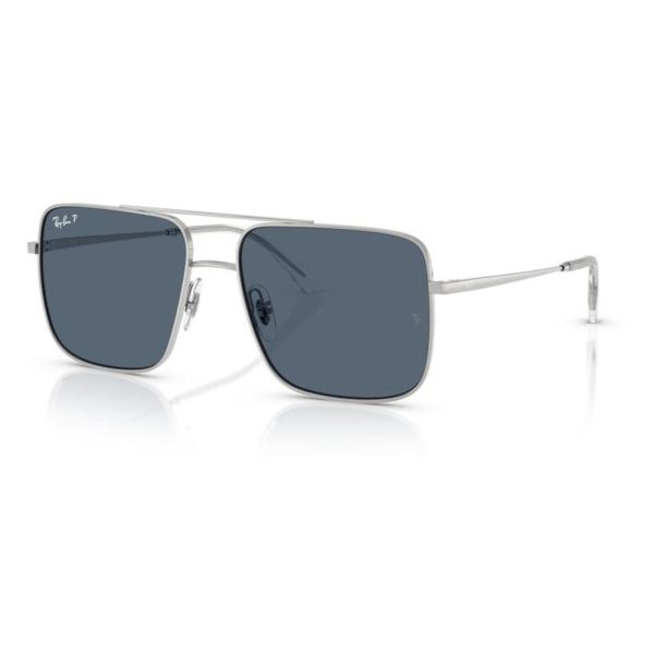 RAYBAN RB3758 003/2V 56 - Metal full Rayban Silver blue Square - Image 3