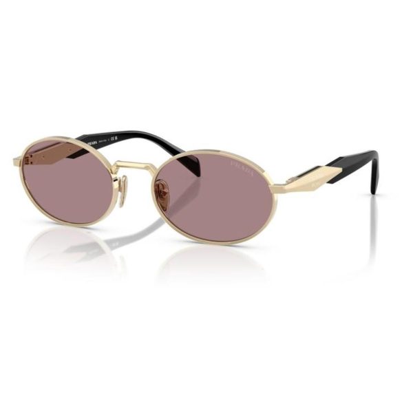 PRADA SPR65Z ZVN20I 55 - Metal full Prada Gold Oval - Image 3