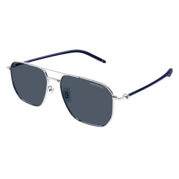 MONT BLANC MB0367SA 004 60 - Metal full MONT BLANC Silver blue Square - Image 3
